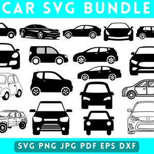 Car SVG Bundle • Racing Car Svg • Classic Car Clipart • Automotive Silhouette Files • PNG DXF Cut Files for Cricut & Silhouette