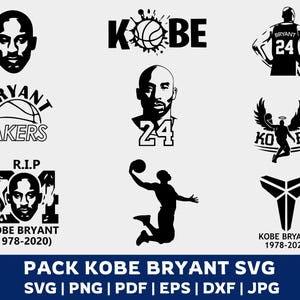 Pack Kobe Bryant Svg Png, Pack Kobe Bryant SVG, étoile du basket-ball SVG, silhouette cricut, téléchargement immédiat.