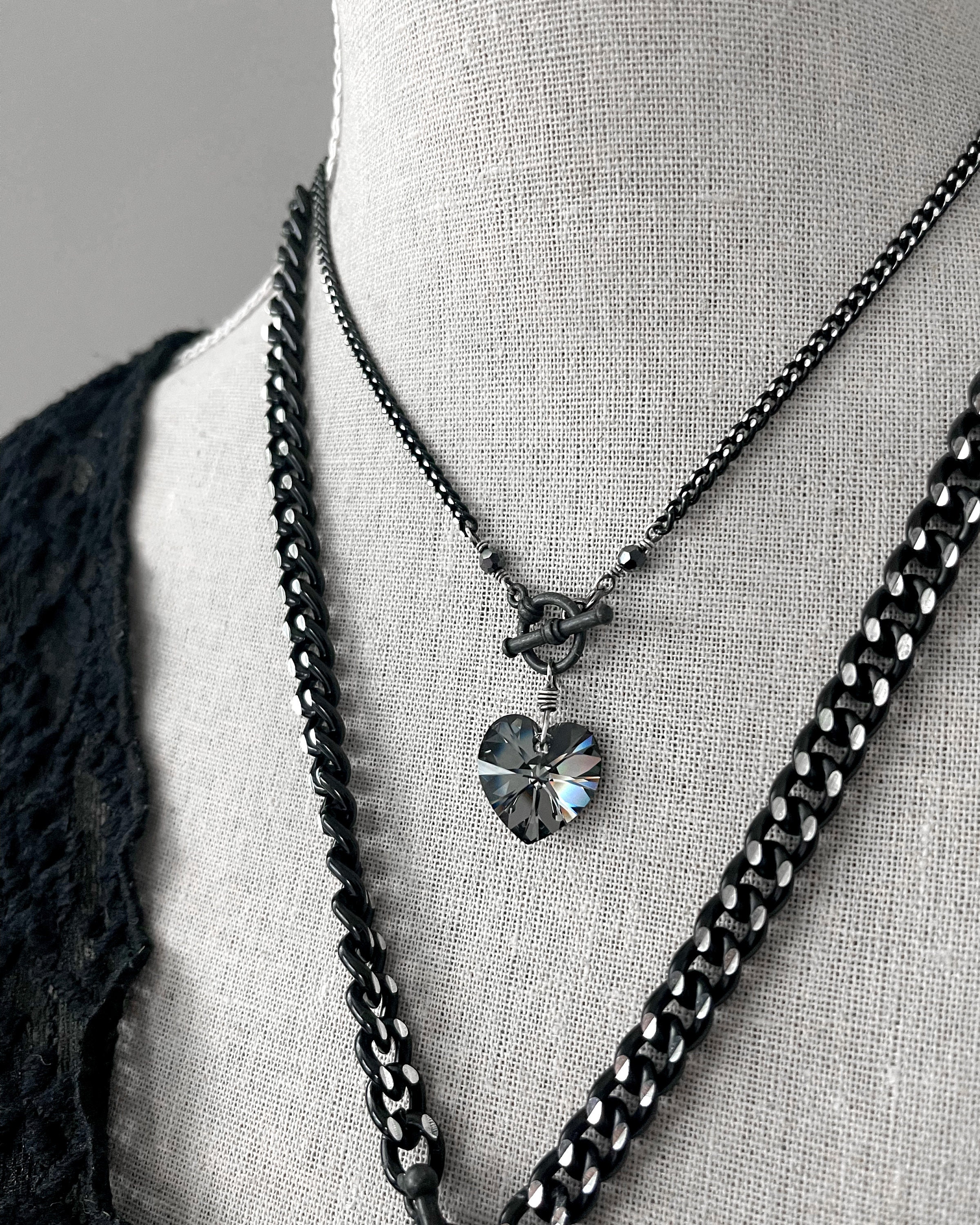 ☆人気☆【TATIANA】☆Black Cupid Heart Toggle Necklace☆ Amazon.com: Bond Heart Necklace - Record and Feel Heartbeats