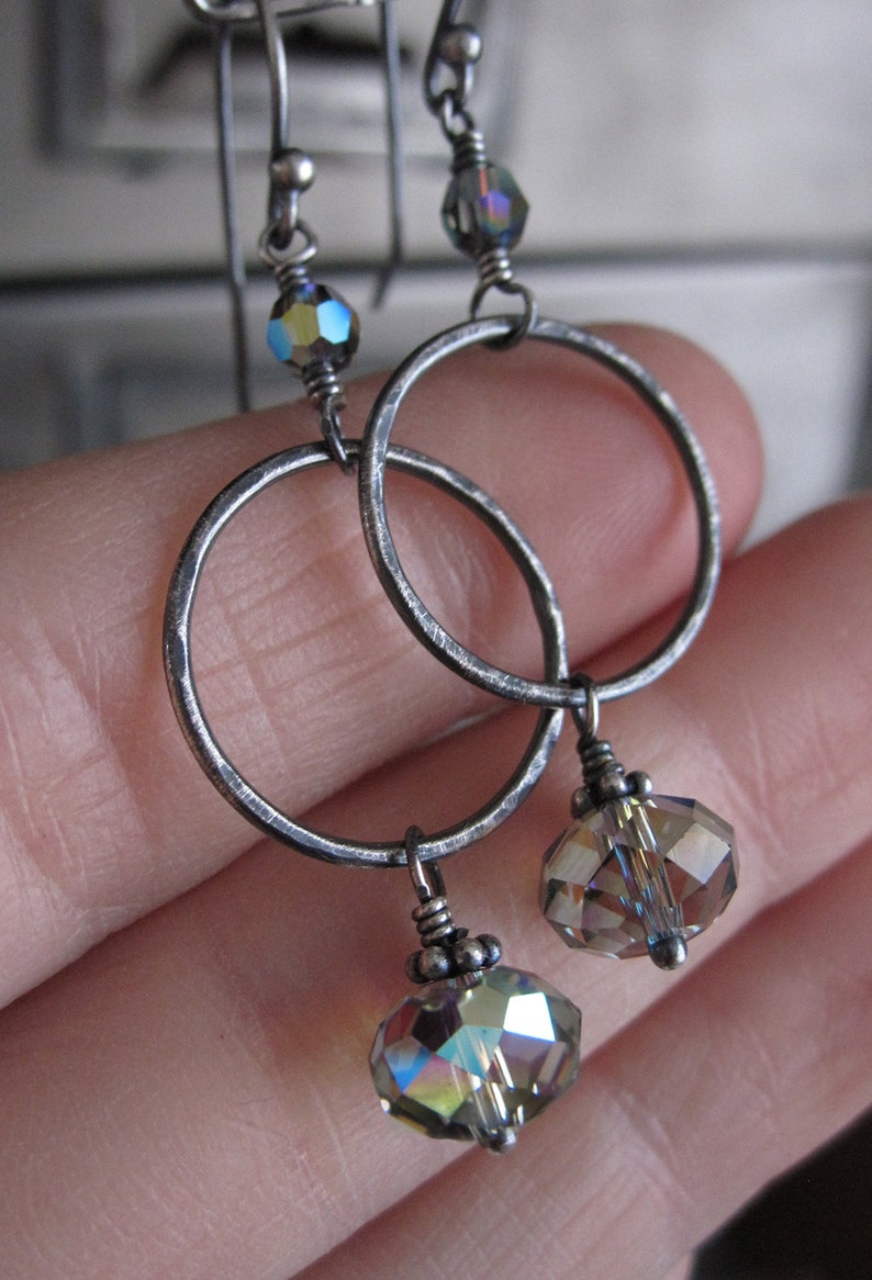 oxidized black earrings