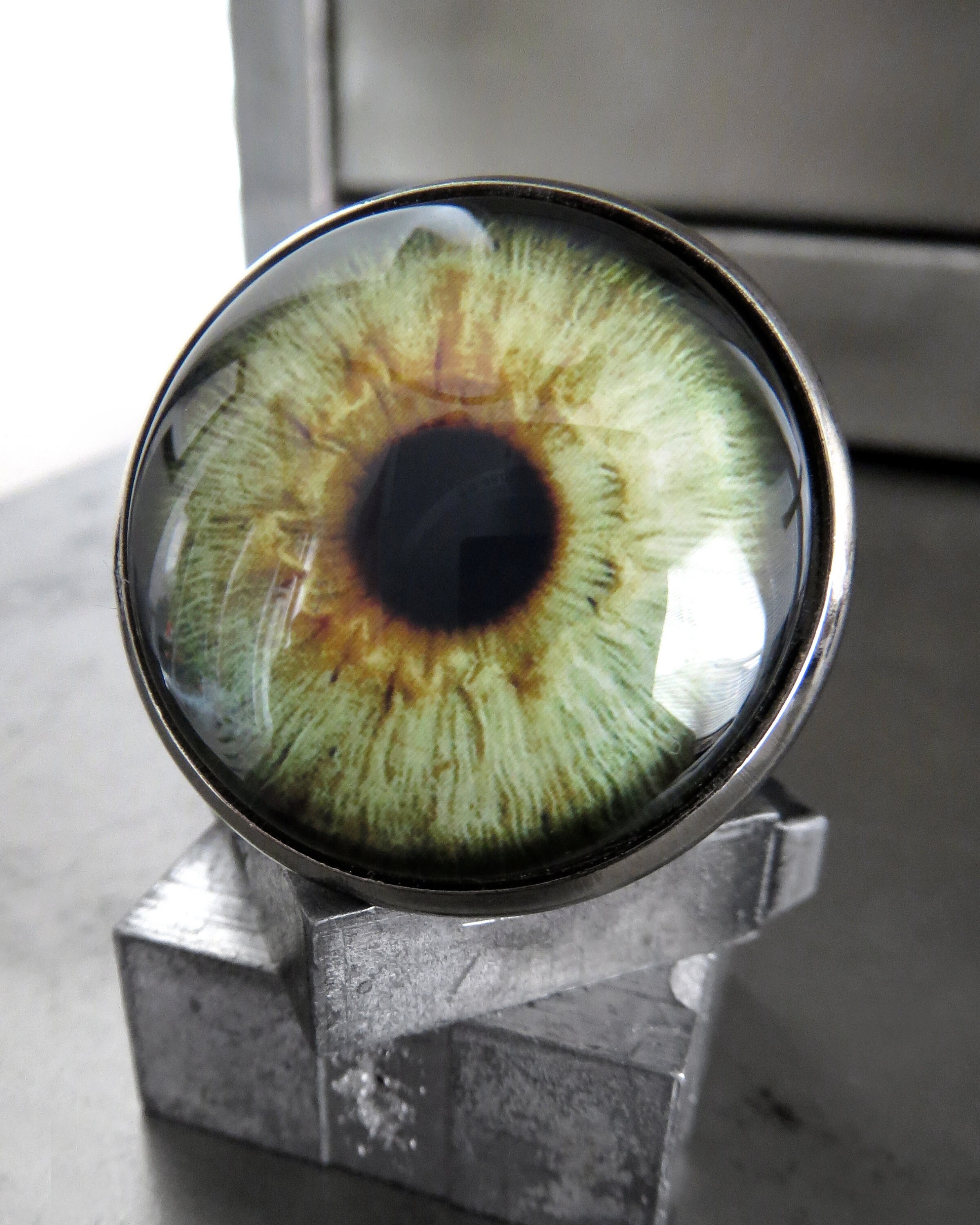 HUGE Misty Green Glass Eye - Extra Large Human Doll Taxidermy Eyeball 80mm  1pc