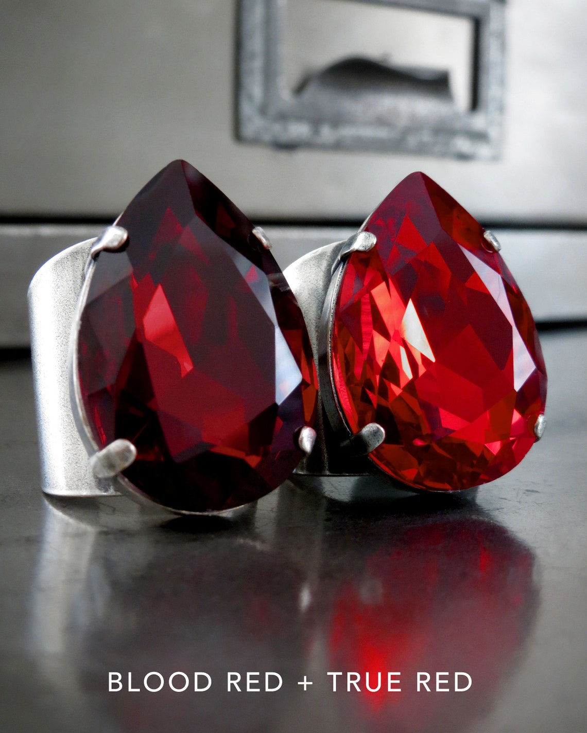 SANGUINE - Gothic Blood Red Crystal Ring - Goth Halloween Jewelry - Etsy