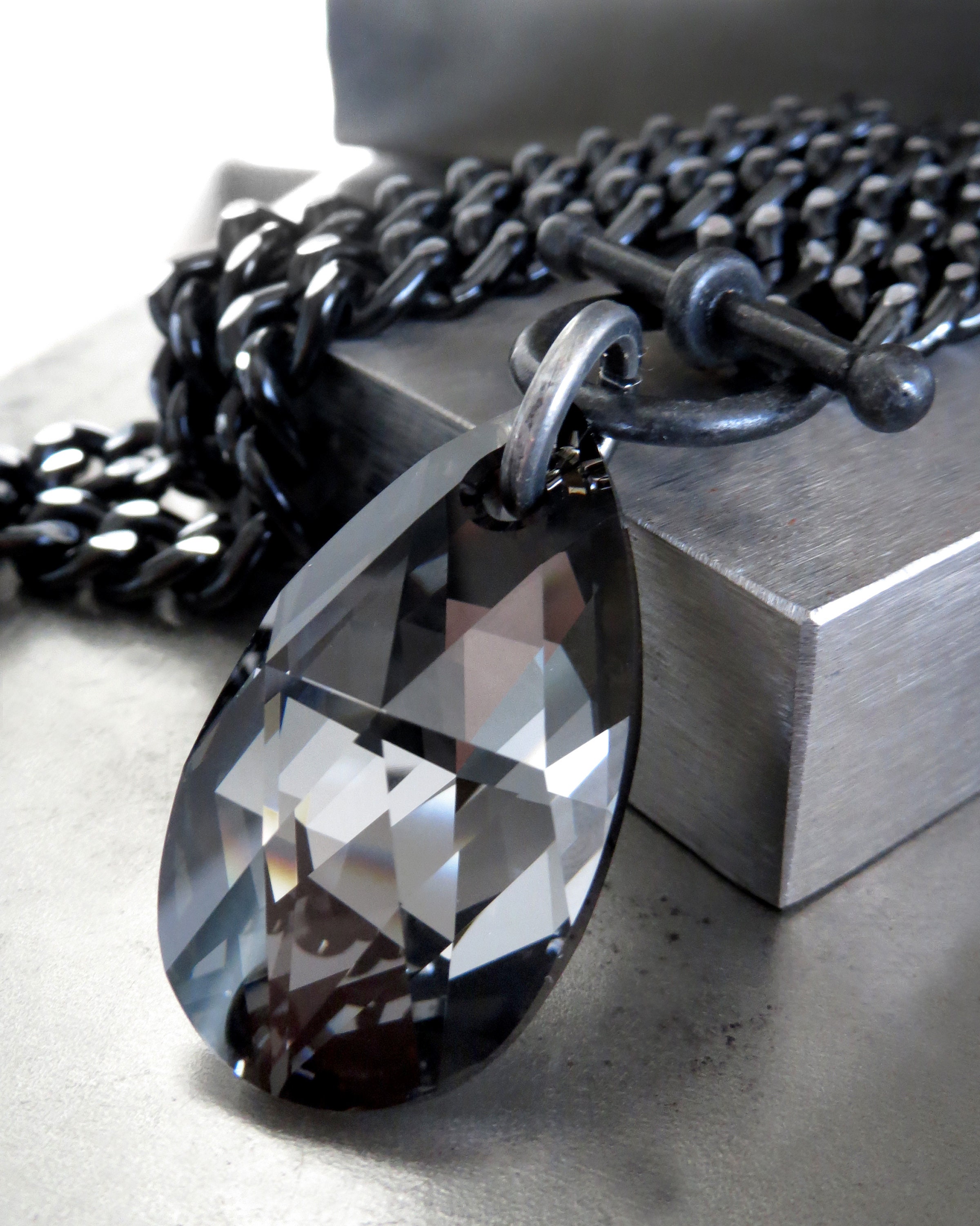 Crystal sale black necklace