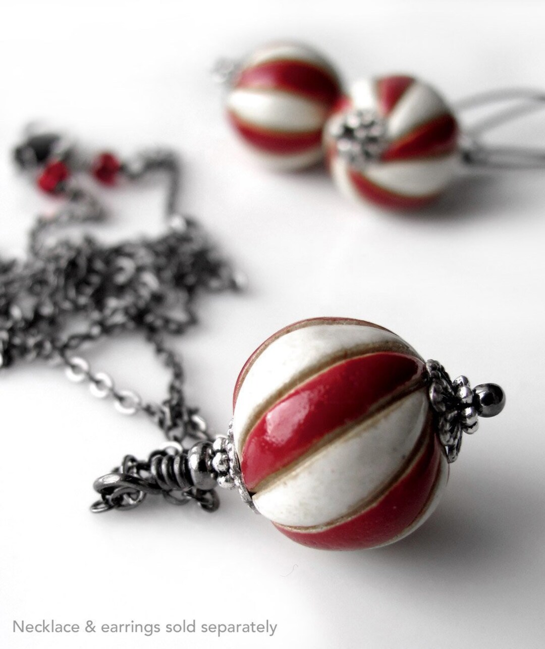 Red and White Peppermint Necklace Old Fashioned Peppermint Candy