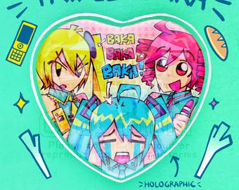 Triple Baka Heart Pin [HOLOGRAPHIC] [VOCALOID]