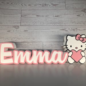 Cute Kitty Name Plate Kitty Decor Sign Custom Personalized Kitty Name Room Game Room Nursery Girls Room Kitty Decor Cake Topper