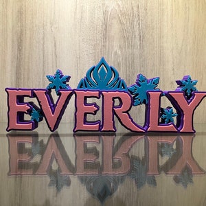 Custom Disney Style Frozen Name Plate Custom Sign Frozen Personalized Name Kids Gifts Bedroom Game Room Nursery frozen Cake topper Name Elsa