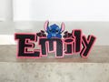 Stitch Angel Name Plate Sign Personalized Stitch Desk Game Room Nursery Kids Room Name Disney Style