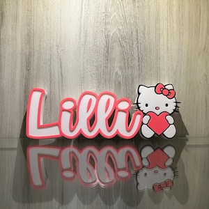 かわいい子猫の名前プレート 子猫の装飾サイン カスタムパーソナライズされた子猫の名前の部屋 ゲームルーム 保育園 女の子の部屋 子猫の装飾 ケーキトッパー