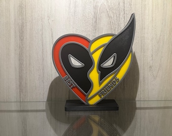 Deadpool e Wolverine MIGLIORI AMICI cartello stampato in 3D con supporto