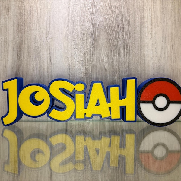 Pokemon Style Name Plate For Him For Her Game Name Plate Gamer Pokemon Birthday Nursery Game Room Sign Game room Gift Idea Pokemon Name CAKE