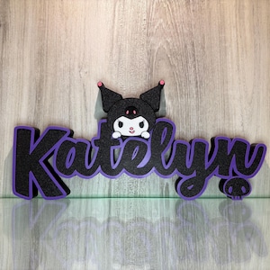 Cute Kitty Name Plate Sign Game Room Nursery Birthday Christmas Gift Hello Name Kitty Cake Topper Gift Birthday Kitty Kid Room Decor