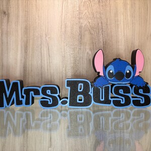 Tabliczka z imieniem Stitch Angel, spersonalizowana, biurko Stitch, pokój gier, pokój dziecięcy, nazwa w stylu Disneya zdjęcie 8