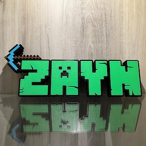 Mine Game Craft Name Sign Personalized Custom Gift Game Room Mine Sign ...