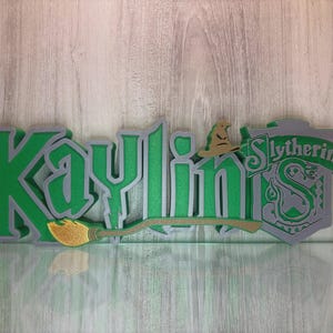 Wizard Harry Name Plate Personalized Potter Sign Game Room Kids Room Gift Idea Birthday Name Cake Topper Hog Name Warts Sign Broom Potter Na image 13