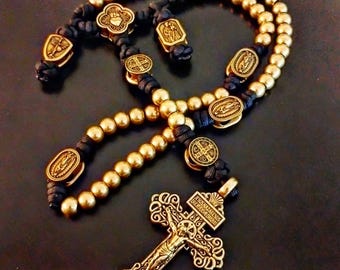 Rosario della Comunione dei Santi interamente in ottone