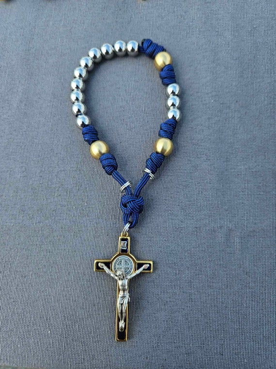 St. Benedict Pocket Rosary - Moon Shadow Blue - Etsy
