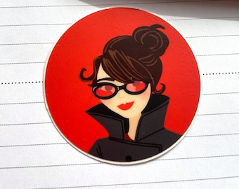 Red 2-inch Secret Agent Josephine sticker