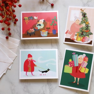 SueBea Christmas Cards Set of 4 image 1