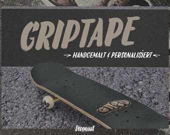 Handgemaltes Griptape fürs Skateboard | Universal | personalisiert mit Namen | Unikat | Handcrafted | Graff | Lettering | Skate | Kids | art