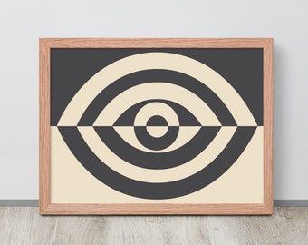 Framed Graphic Eye Poster in Charcoal / Various Sizes: 8x10, 11x14, 12x16, 12x18, 16x20, 18x24, 20x30, 24x36