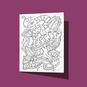 Cartão de felicitações para impressão / Yesss Snake / Cartão de felicitações / Meia-letra / A7 / 5x7 / Formatura / Download digital / Colorir