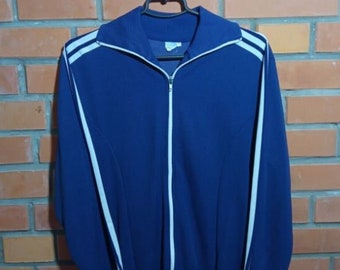 Adidas Vintage Veste Avec Bleu Zippé Années 80 Années 90 Allemagne de l'Ouest Homme Taille 7