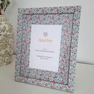 Liberty Eloise Green Tana Lawn Fabric Photo Frame | Handmade Custom Gift | Keepsake Frame | Unique Gift for Her, Mum, Baby or Teacher