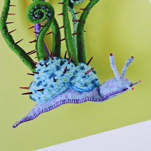 Print: Spiky Snail Fiddlehead photograph poster wall-decor art photo HineMizushima slug wall-art plants botanical ポスター 水島ひね ゼンマイ カタツムリ image 3
