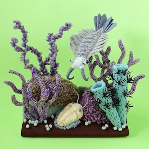 Druck: Antikes Meerestier Diorama - Anomalocaris - Foto Poster Wand-Dekor HineMizushima Meer Paläontologie Meer Kambrium ひね