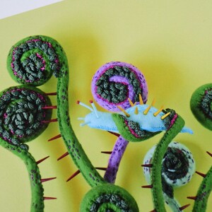 Print: Spiky Snail Fiddlehead photograph poster wall-decor art photo HineMizushima slug wall-art plants botanical ポスター 水島ひね ゼンマイ カタツムリ image 4