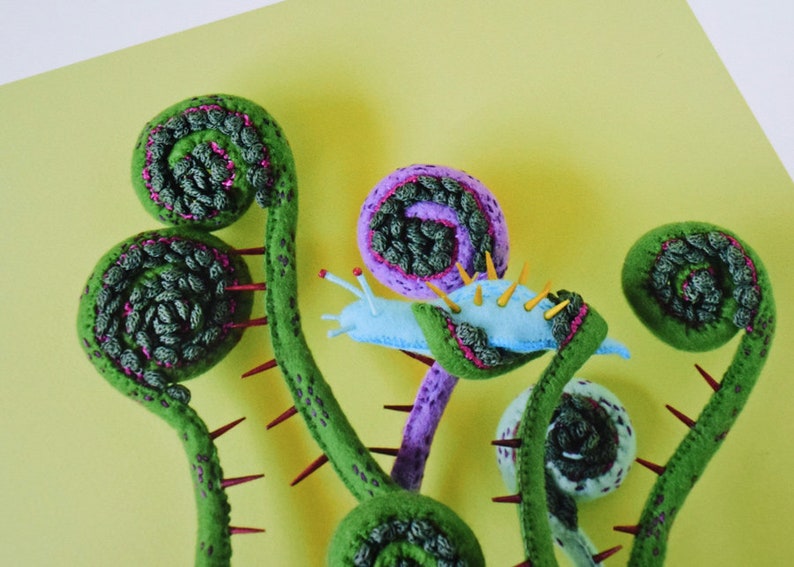 Print: Spiky Snail Fiddlehead photograph poster wall-decor art photo HineMizushima slug wall-art plants botanical ポスター 水島ひね ゼンマイ カタツムリ image 4