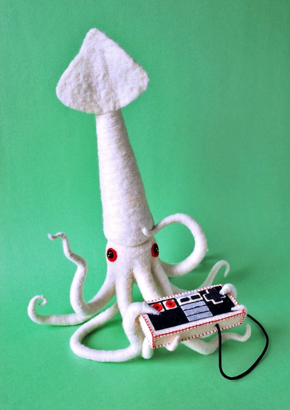 Print: Squid Gamer - photo poster wall-decor video-game controller otaku wall-art NES retro HineMizushima art-print game-lover 水島ひね