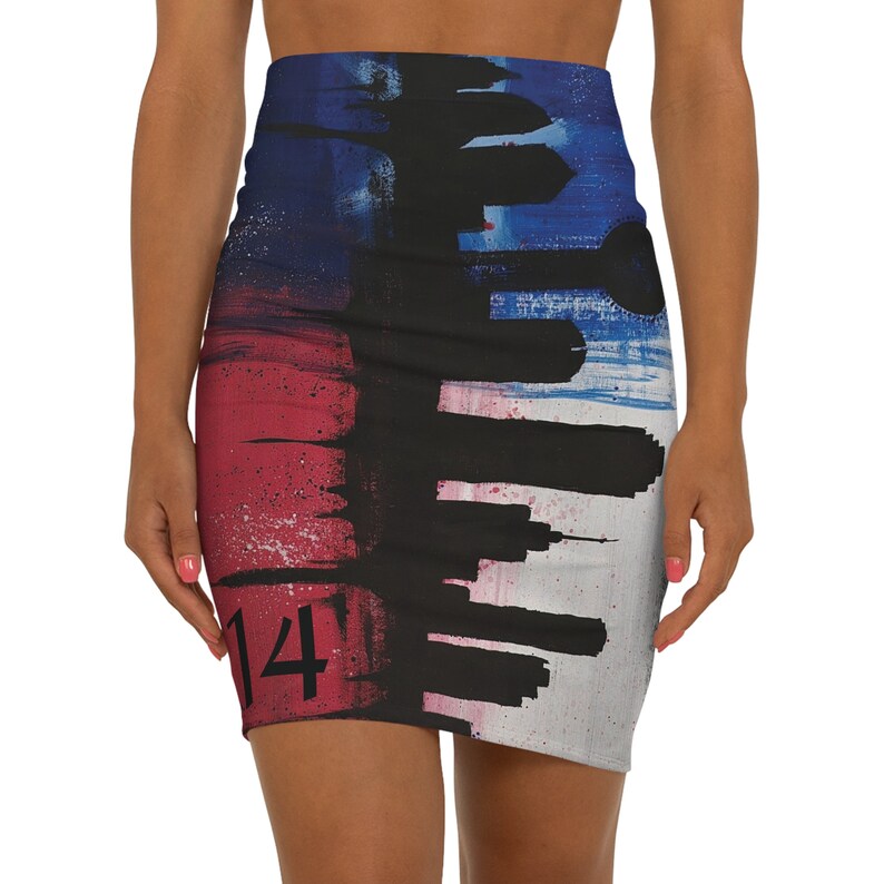 Women's Mid-Waist Pencil Skirt AOP Dallas skyline zdjęcie 5