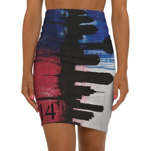 Women's Mid-Waist Pencil Skirt AOP Dallas skyline zdjęcie 4