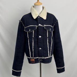 Vintage Workwear Denim Jacket,  Japanese Style Super Warm, Size S/M