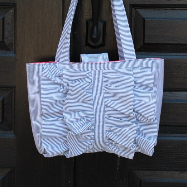 Ruffle Tote bag - PDF Sewing Pattern Instant Download - DIY Purse Tutorial