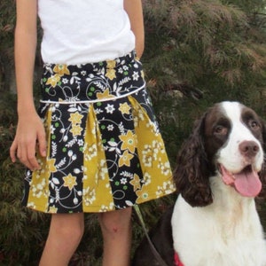 PDF Sewing Pattern Pleated Skirt with piping detail Sizes 6 12 months to 14 tween image 1