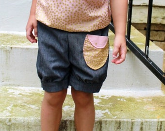 Bubble Shorts - PDF Sewing Pattern Instant Download - Sizes 12 months - 6