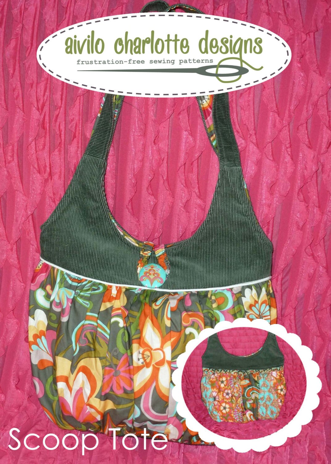 Swoop Bag Pattern Scoop Tote Bag - Easy Pdf Sewing Pattern Instant Download - Stripwork ...