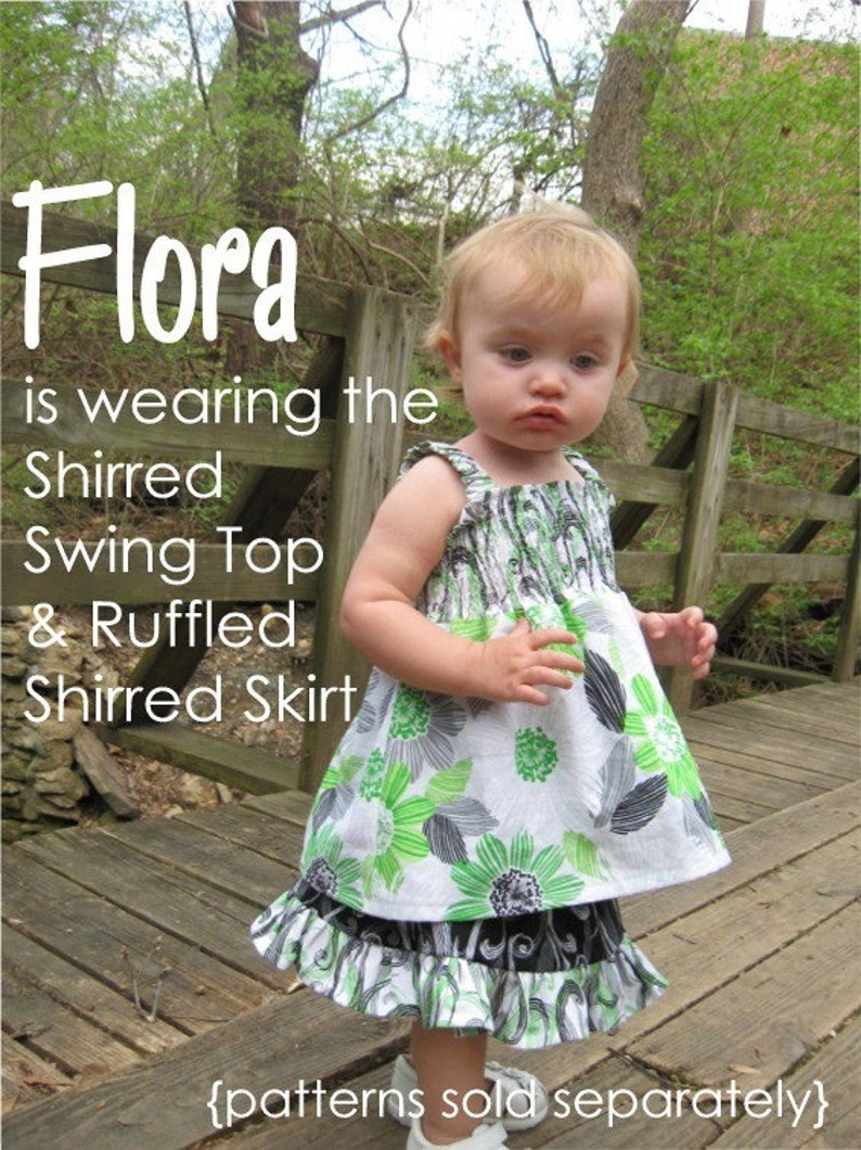 pdf Skirt Sewing Pattern Aivilo Shirred Skirt 3 Styles easy to sew All sizes from baby to plus instant download image 3