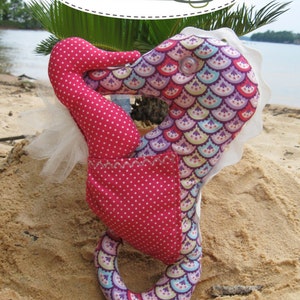 Stuffed Seahorse Stuffed Animal Plushie -  3 sizes to make - easy pdf sewing pattern - instant download