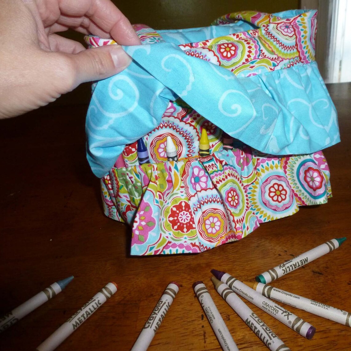 Ruffled Crayon Tote Pdf Sewing Pattern Instant Download Etsy