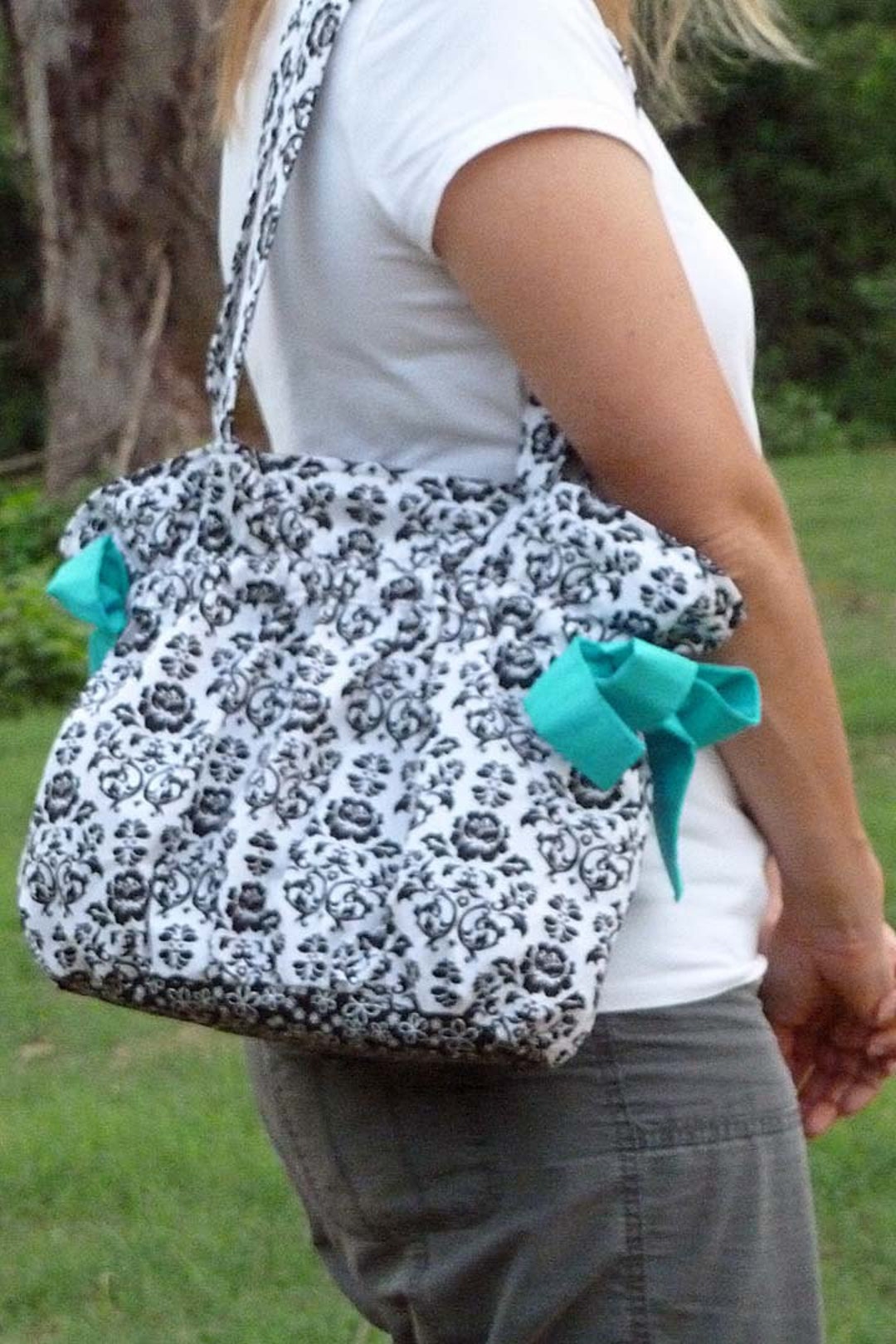 Drawstring Tote Bag - Easy Pdf Purse Sewing Pattern - Instant Download ...