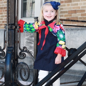 Pixie Shrug - reversible cropped jacket with ruffles - doll size & girls 2t to 14 tween - PDF Sewing Pattern - instant download