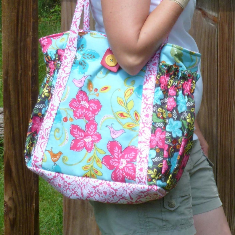 Satchel XL tote bag easy pdf Purse Sewing Pattern Instant Download great diaper bag, travel bag or carry all image 3