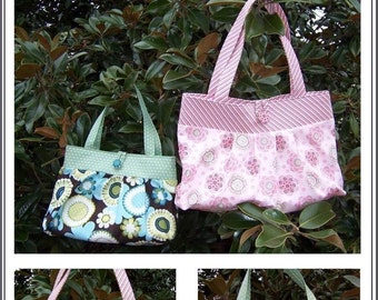 Purse Sewing Pattern pdf - Aivilo Gathered / Pleated Tote Bag - Easy to sew - Instant Download