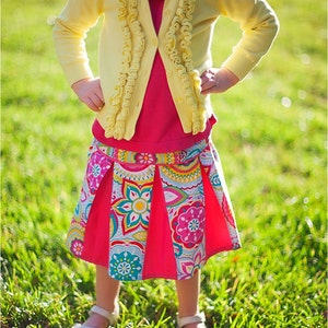 PDF Sewing Pattern Pleated Skirt with piping detail Sizes 6 12 months to 14 tween image 3