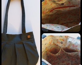 Pleated Tote Bag Purse pdf Sewing Pattern