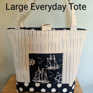 Everyday Tote Bag Easy PDF Purse Sewing Pattern 3 Sizes to Make Customize Your Pockets Instant Download image 4